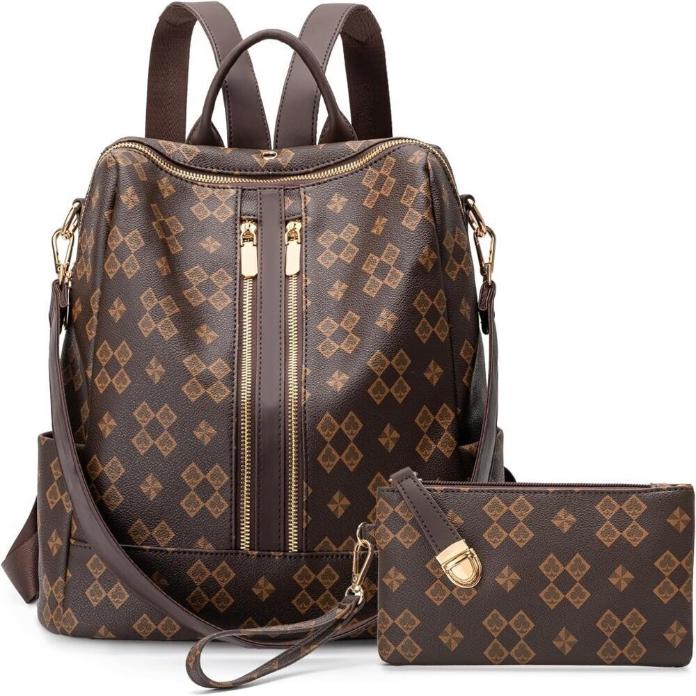 Fashion Backpack Purse for Women Vegan Leather Travel Convertible with Wallet